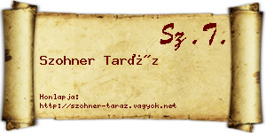 Szohner Taráz névjegykártya